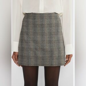 Aritzia Wilfred Plaid Classic High Waisted A-line Mini Skirt Wool Cashmere Blend